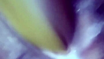 Asian Milf Fingers Banana Into Pussy For Creampie