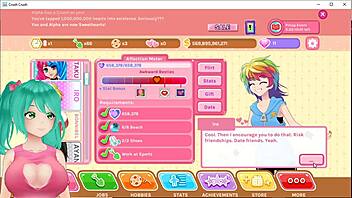 Cute Anime Girl Plays Game