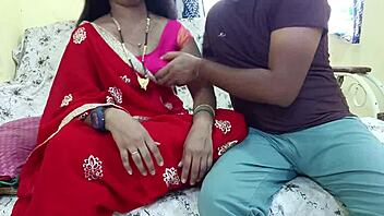 Indian aunt's red sari leads to unexpected roleplay with nephew