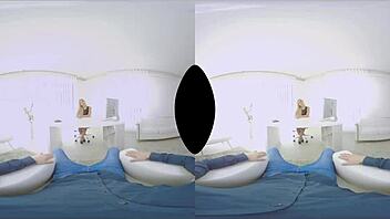 I experience VR office sex with Lena Nitro, sucking hard.