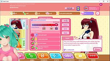 Cute Anime Girl Plays Game