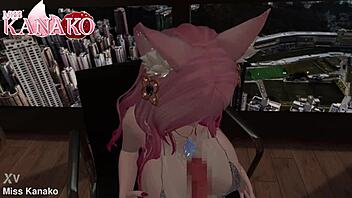 Teasing with giant cat girl tits! Vtuber titty fuck!