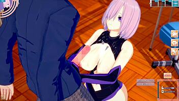 mash kyrielight gets her big tits rubbed in fgo