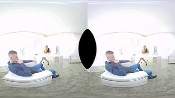 I experience VR office sex with Lena Nitro, sucking hard.