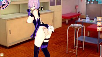 mash kyrielight gets her big tits rubbed in fgo