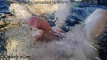 can't hold back with my wet step sisters, outdoor bathtub threesome with epic footjob and cum on feet