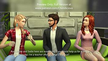 teacher interacts with sadie and rachel in a group student setting