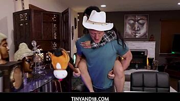 tiny teen 18+ cowgirl alona bloom taken for a ride