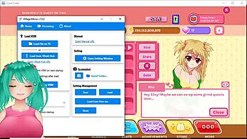 Cute Anime Girl Plays Game