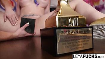 Leya Falcon's anal creampie shared with chicken cuck sissy