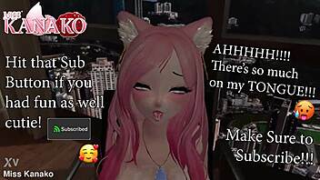 Teasing with giant cat girl tits! Vtuber titty fuck!