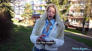 European milf enjoys hardcore sex with big cock in public