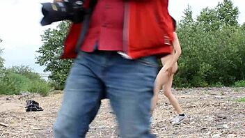 Live Nude Show Outdoors with Small 18+ Tits!