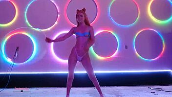 destinationkat spins a wild hoop show with ripped clothes and upskirt peeks