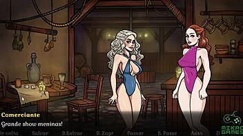 Sansa's sensual striptease and oral pleasure in Game of Whores