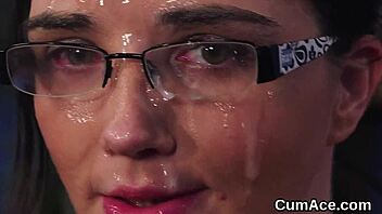 Nasty doll: 'Watch me get cumshot on face and eat jism?'