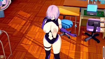 mash kyrielight gets her big tits rubbed in fgo