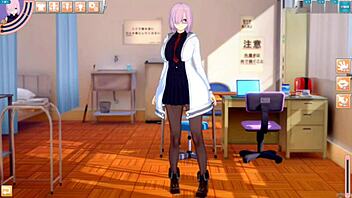 mash kyrielight gets her big tits rubbed in fgo