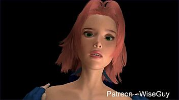 Sakura and Hinata's futa sandwich adventure in multiple POV angles.