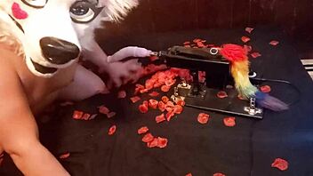 floofy bottom gets fucked by furry machine solo