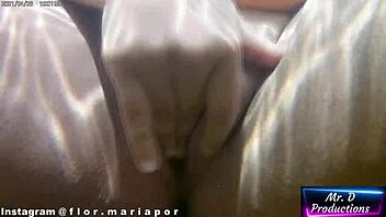 Horny Latina Slut Masturbates Naked In River