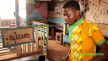 Pretty girl bets her ass in billiard game and loses to public fuck.