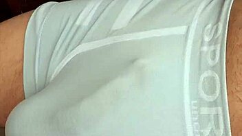 A public outdoor story where a man has a hardon in tight shorts, attracting attention