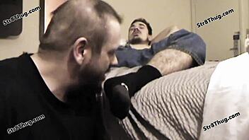 Foot fetishist gets his fix as redneck strips and submits