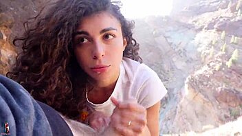 Public Squirt in Canyon with Girlfriend During Outdoor Adventure.