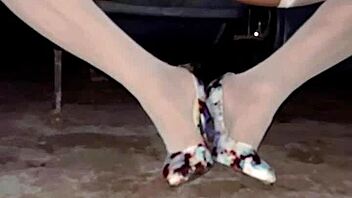 look at staci onit as abs bunny in stockings and heels