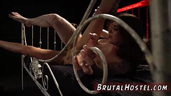 Extreme bondage domination on teen in scanty bikini!