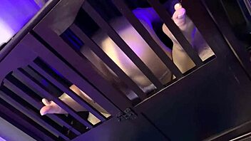 her in cage throat fucked squirting wet pussy