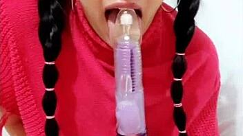 hot teen deepthroats cock