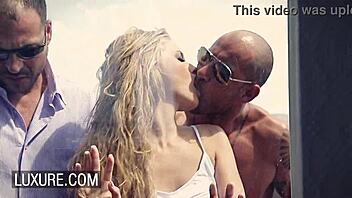 Ever tried hardcore DP on a rooftop? This blonde trio bangs wild with double action!