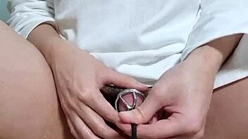 i wear a chastity belt and use urethra toys to masturbate to cumshot