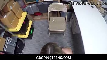 Groping Teen 18+ Swallows Big Cock for Stealing