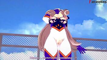 A petite anime cosplayer indulges in intimate play with her favorite series