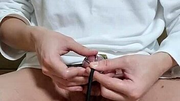 i wear a chastity belt and use urethra toys to masturbate to cumshot