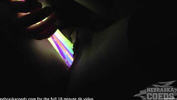Sofa coyule's creative glowstick masturbation and vaginal stretching