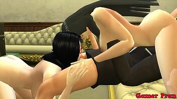 Naruto hentai episode 2: Naruto watches movie with wife, leads to threesome anal creampie