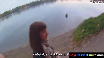 Why Bang Busty Chick Outside Haunted House?