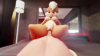 Lola bunny's big butt in furry animation video