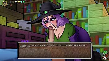 witch got cake hornycraft cosplay riding big cock 😈