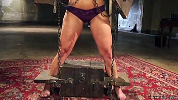 I’m overwhelmed by this huge tits slave bound in predicament bondage.