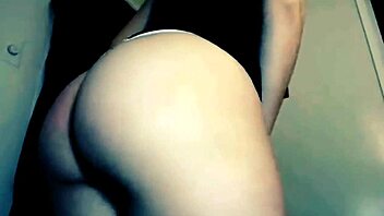 Blonde amateur undresses and rips clothes in striptease