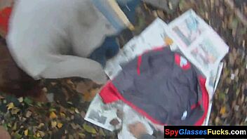 Why Bang Busty Chick Outside Haunted House?