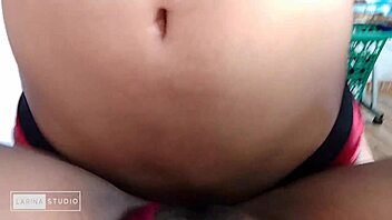 Rico's POV video features a skinny brunette enjoying intense oral sex