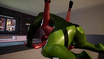 Cartoon porn video featuring Bookerdan and voluptuous black widow