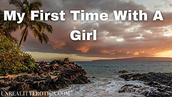 Lesbian couple shares their first outdoor experience on the beach