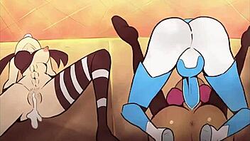 机器人Jenny X与Brit和Tiff在扶她恶搞中勾搭